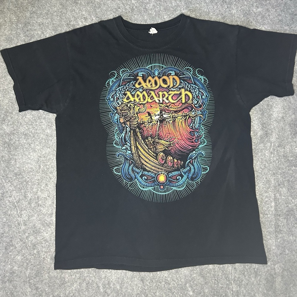 Amon Amarth Men's Large Dragons Across North America Tour 2013 Official T-Shirt